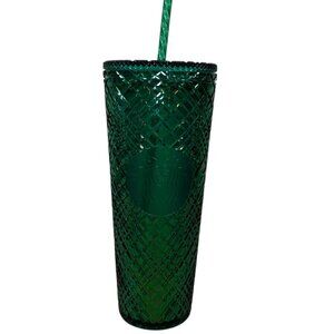 RARE 2021 Starbucks Holiday Emerald Green Jeweled Venti Tumbler Cup 24 Oz Large